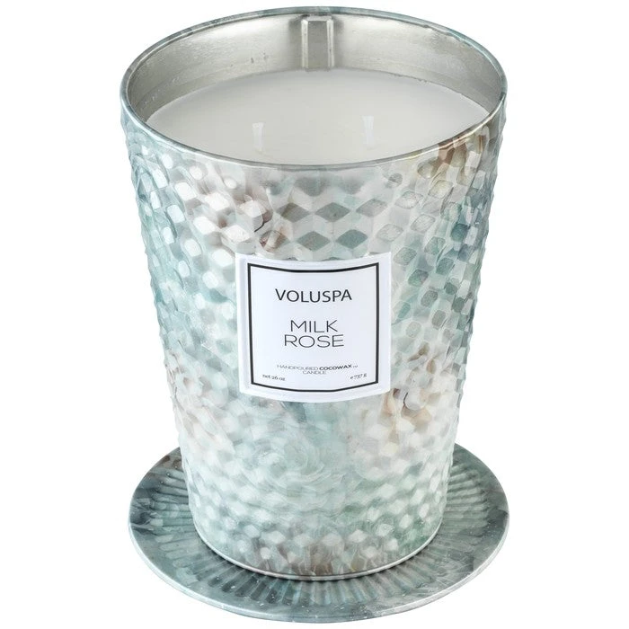 Voluspa - Table Tin Candle - Milk Rose 3 Voluspa - Table Tin Candle - Milk Rose