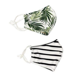 Reusable 2PK Face Mask Set - Palms / Stripes
